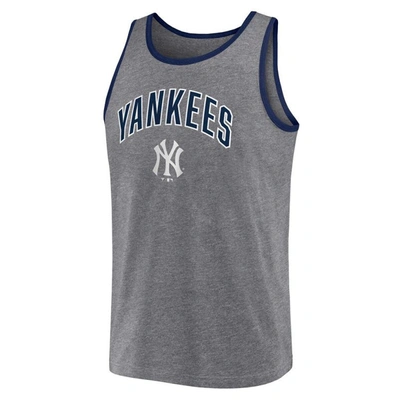 Shop Fanatics Branded  Heather Gray New York Yankees Primary Tank Top