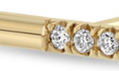 Shop Zoë Chicco Pavé Beaded Diamond Bar Stud Earring In 14k Yellow Gold