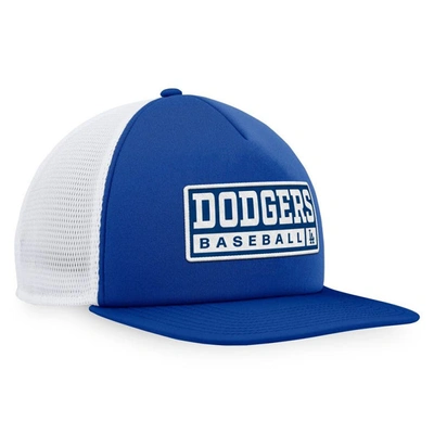 Shop Majestic Royal/white Los Angeles Dodgers Foam Trucker Snapback Hat