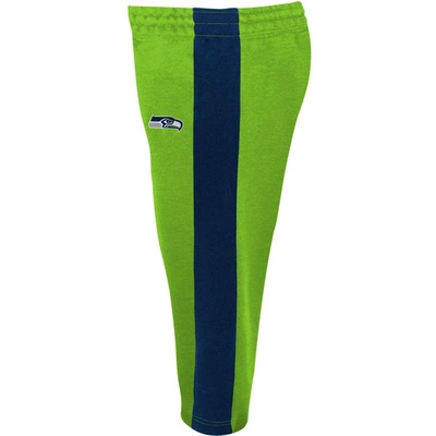 Shop Outerstuff Infant College Navy/neon Green Seattle Seahawks Little Kicker Long Sleeve Bodysuit & Pants Set