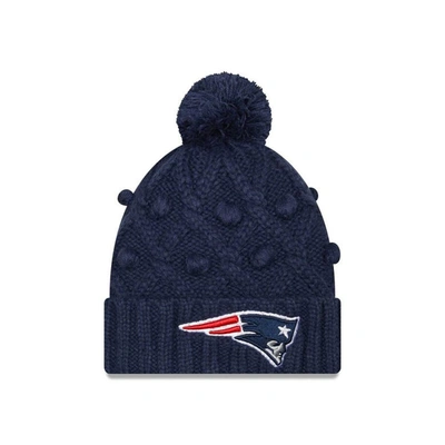 Shop New Era Navy New England Patriots Toasty Cuffed Knit Hat With Pom