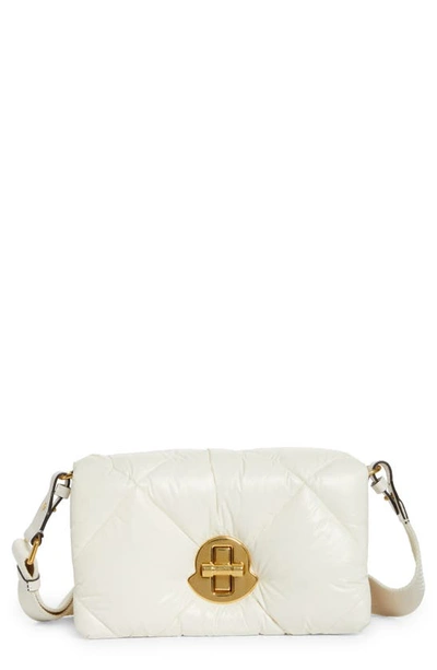 Shop Moncler Puff Quilted Nylon Crossbody Bag In White