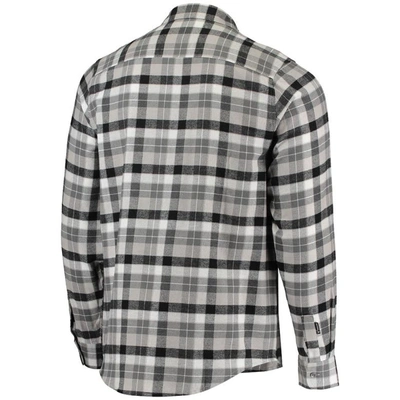 Shop Antigua Black/gray Boston Bruins Ease Plaid Button-up Long Sleeve Shirt
