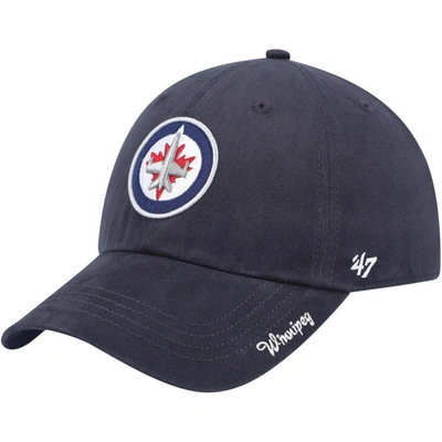 Shop 47 ' Navy Winnipeg Jets Team Miata Clean Up Adjustable Hat