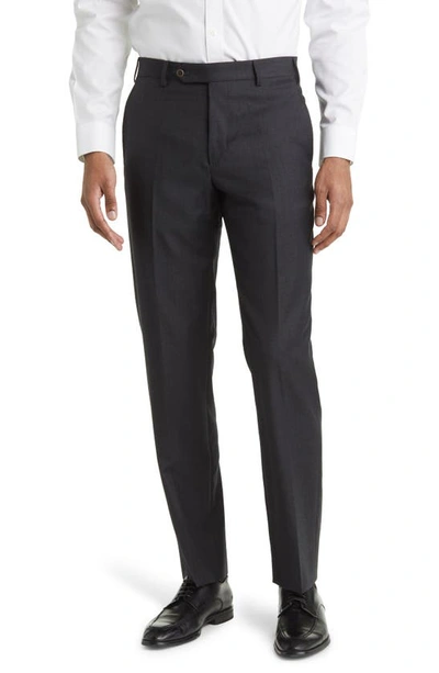 Zanella Devon Wool Straight Leg Pants In Dark Grey