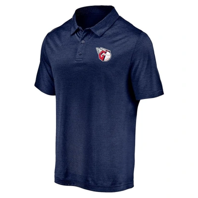 Shop Fanatics Branded Navy Cleveland Guardians Primary Logo Space-dye Polo