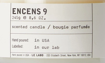 Shop Le Labo Encens 9 Classic Candle, 8.6 oz