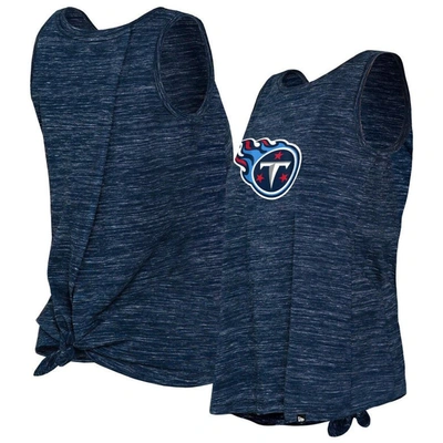 Shop New Era Navy Tennessee Titans Space Dye Tie-back Tank Top