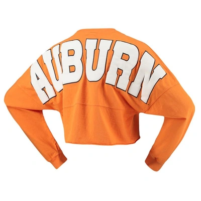 Shop Spirit Jersey Orange Auburn Tigers Laurels Crop Long Sleeve T-shirt