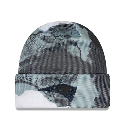 Shop New Era Black New England Patriots 2022 Sideline Ink Dye Tonal Cuffed Knit Hat