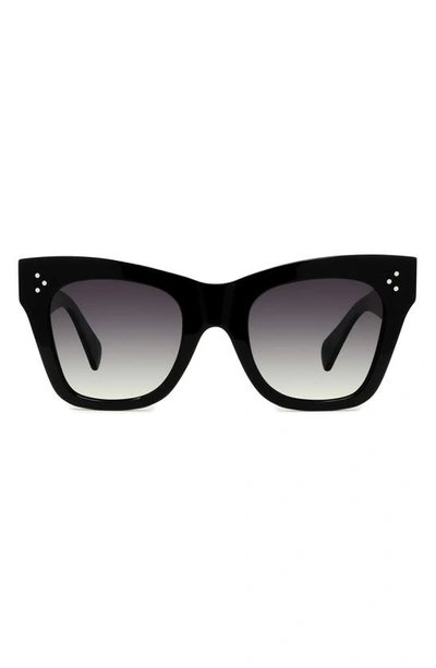 Shop Celine 50mm Polarized Square Sunglasses In Black/ Grey Polar
