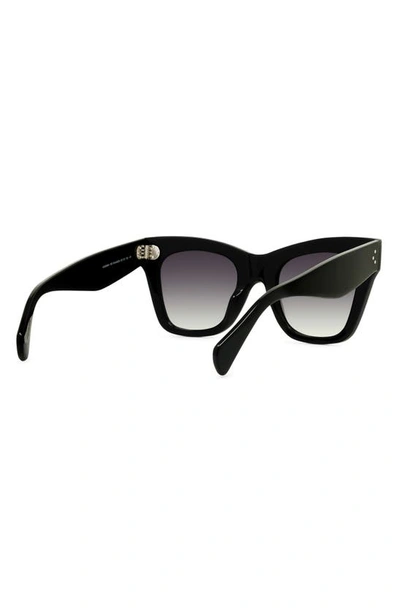 Shop Celine 50mm Polarized Square Sunglasses In Black/ Grey Polar