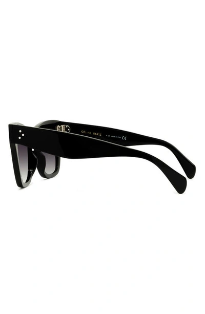 Shop Celine 50mm Polarized Square Sunglasses In Black/ Grey Polar