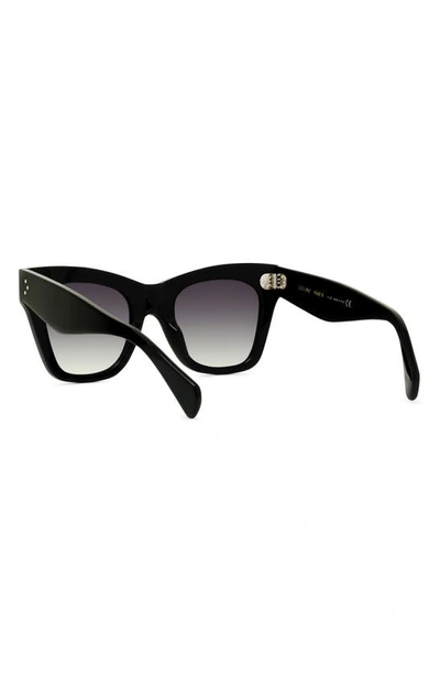 Shop Celine 50mm Polarized Square Sunglasses In Black/ Grey Polar