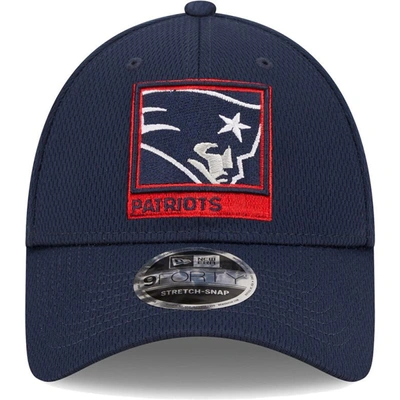 Shop New Era Navy New England Patriots Framed Af 9forty Snapback Hat