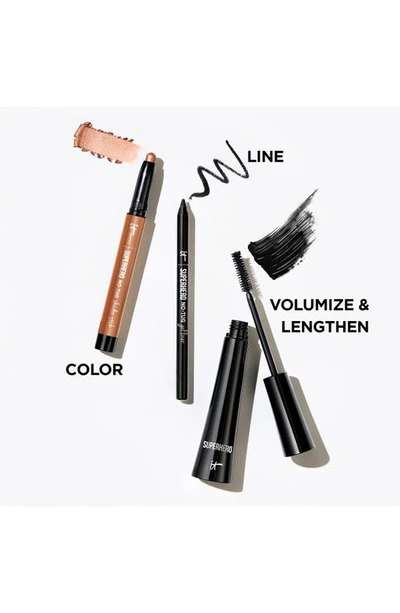 It Cosmetics Superhero Elastic Stretch Volumizing And Lengthening Mascara Super Black 0.30 oz/ 9 G In Black