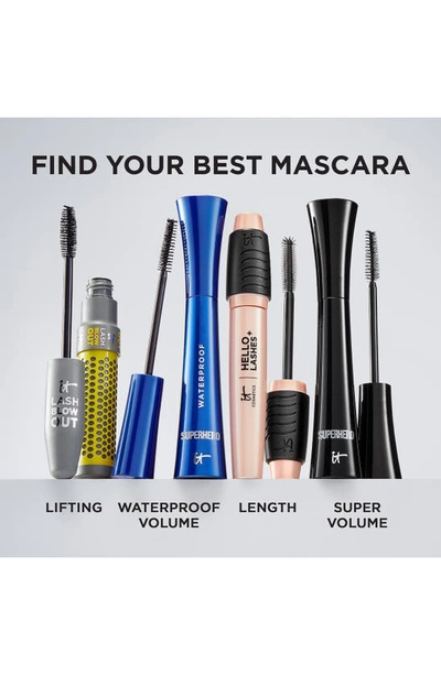 It Cosmetics Superhero Elastic Stretch Volumizing And Lengthening Mascara Super Black 0.30 oz/ 9 G In Black
