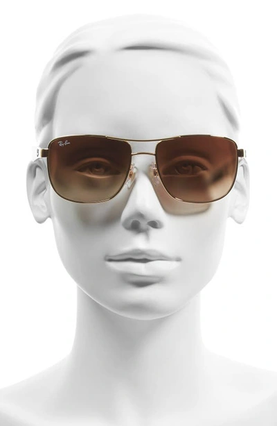 Ray Ban 57mm Aviator Sunglasses - Gold Tortoise In Gold Tortoise