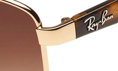 Ray Ban 57mm Aviator Sunglasses - Gold Tortoise In Gold Tortoise