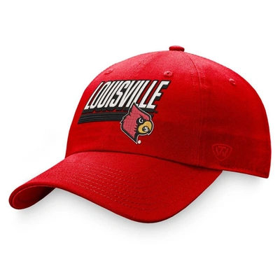Shop Top Of The World Red Louisville Cardinals Slice Adjustable Hat