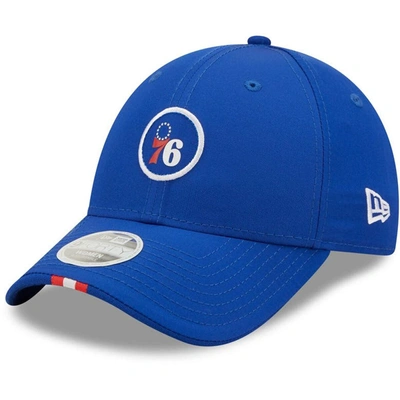 Shop New Era Royal Philadelphia 76ers Sleek 9forty Adjustable Hat