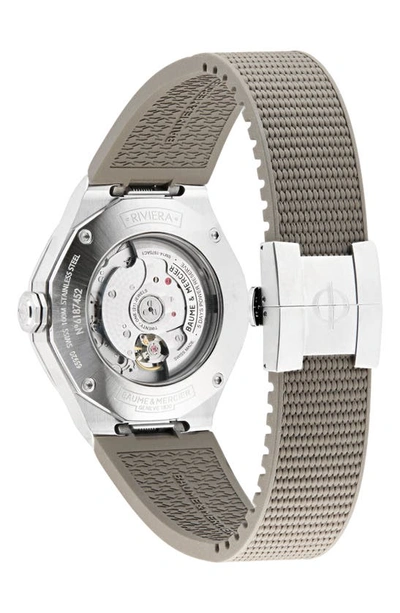 Baume & Mercier Men's Riviera Stainless Steel & Rubber Moon-phase Watch In Sand Coloured