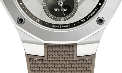 Baume & Mercier Men's Riviera Stainless Steel & Rubber Moon-phase Watch In Sand Coloured