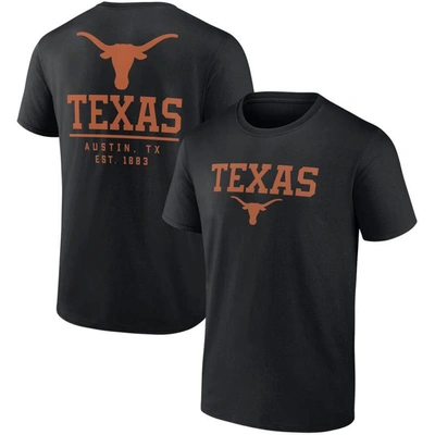 Shop Fanatics Branded Black Texas Longhorns Game Day 2-hit T-shirt