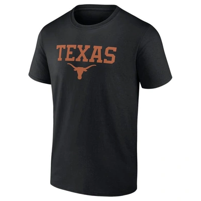 Shop Fanatics Branded Black Texas Longhorns Game Day 2-hit T-shirt