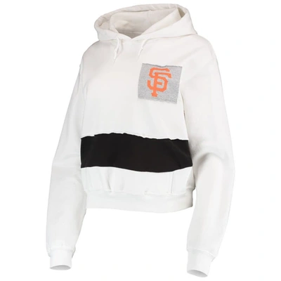 Shop Refried Apparel White/black San Francisco Giants Cropped Pullover Hoodie