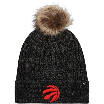 Shop 47 ' Black Toronto Raptors Meeko Cuffed Knit Hat With Pom