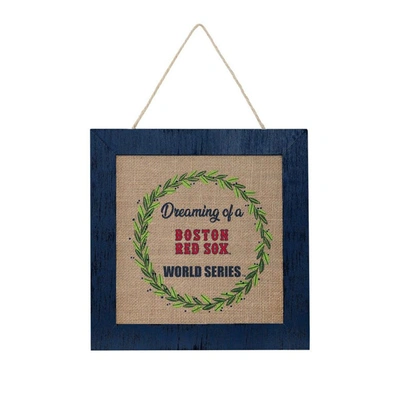 Shop Foco Boston Red Sox 12'' Double-sided Burlap Sign In Navy