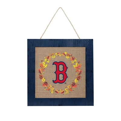 Shop Foco Boston Red Sox 12'' Double-sided Burlap Sign In Navy