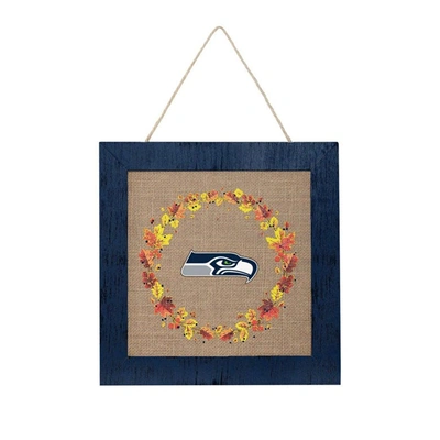 Shop Foco Seattle Seahawks 12'' Double-sided Burlap Sign In Navy