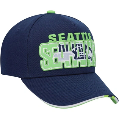 Shop Outerstuff Youth College Navy Seattle Seahawks On Trend Precurved A-frame Snapback Hat