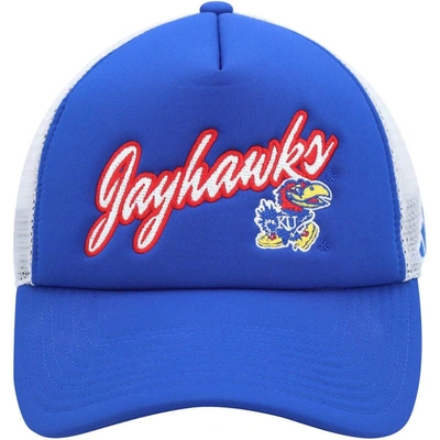 Shop Adidas Originals Adidas Royal Kansas Jayhawks Script Trucker Snapback Hat