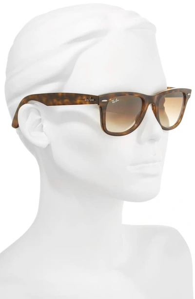 Ray Ban 50mm Wayfarer Ease Gradient Sunglasses In Light Havana