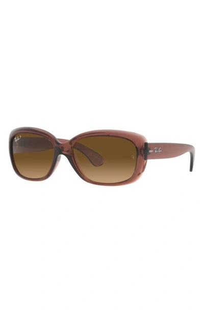 Shop Ray Ban Jackie Ohh 58mm Polarized Sunglasses In Dark Brown / Brown Polar