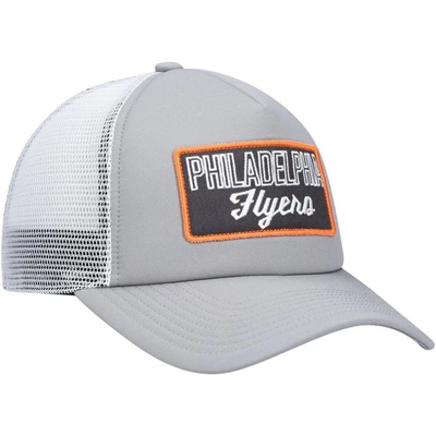 Shop Adidas Originals Adidas Gray/white Philadelphia Flyers Locker Room Foam Trucker Snapback Hat