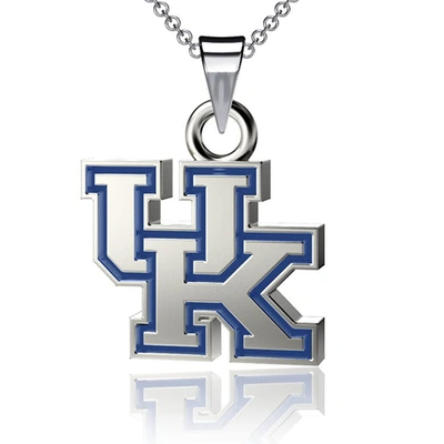Shop Dayna Designs Kentucky Wildcats Enamel Small Pendant Necklace In Silver
