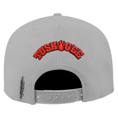 Shop Pro Standard Gray Tuskegee Golden Tigers Evergreen Mascot Snapback Hat