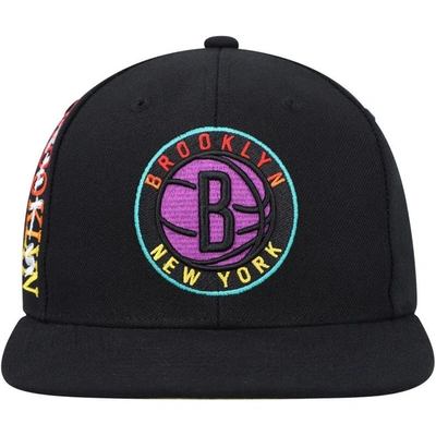 Shop Mitchell & Ness Black Brooklyn Nets Soul High-grade Fade Undervisor Snapback Hat