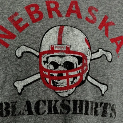 Shop Retro Brand Original  Heather Gray Nebraska Huskers Vintage Blackshirts Tri-blend T-shirt