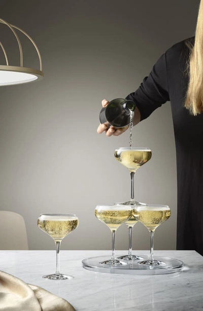 Orrefors More Set Of 4 Lead Crystal Coupe Cocktail Glasses In Clear