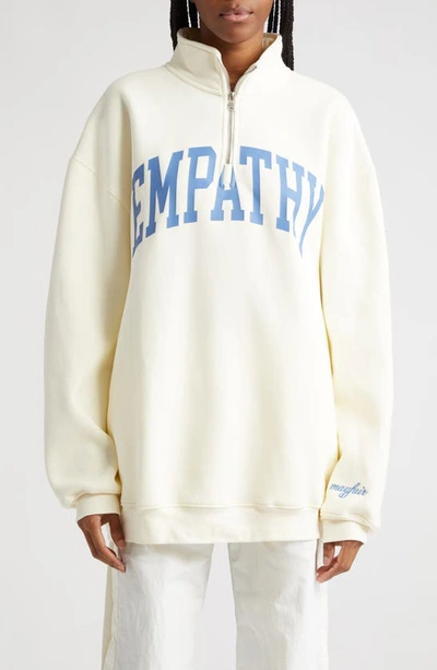 Shop The Mayfair Group Empathy Always Quarter Zip Sweatshirt In Cream