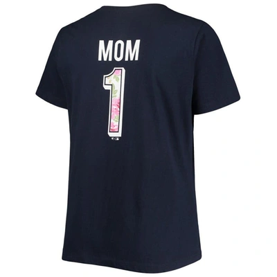 Shop Profile Navy Boston Red Sox Plus Size #1 Mom 2-hit V-neck T-shirt