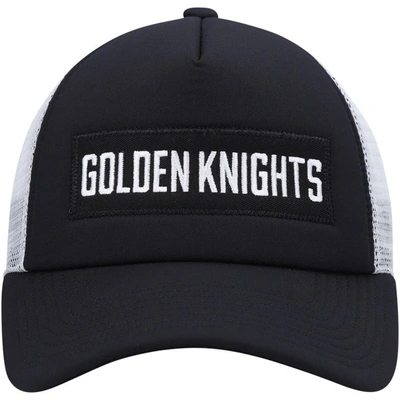 Shop Adidas Originals Adidas Black/white Vegas Golden Knights Team Plate Trucker Snapback Hat