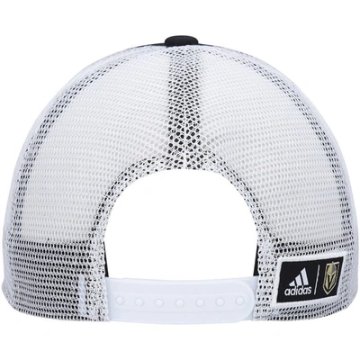Shop Adidas Originals Adidas Black/white Vegas Golden Knights Team Plate Trucker Snapback Hat