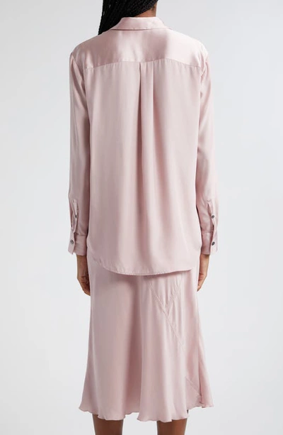 Shop Atm Anthony Thomas Melillo Matte Silk Shirt In Pink Lilac