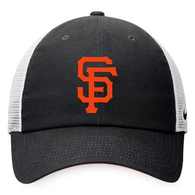 Shop Nike Black/white San Francisco Giants Heritage86 Lightweight Unstructured Adjustable Trucker Hat